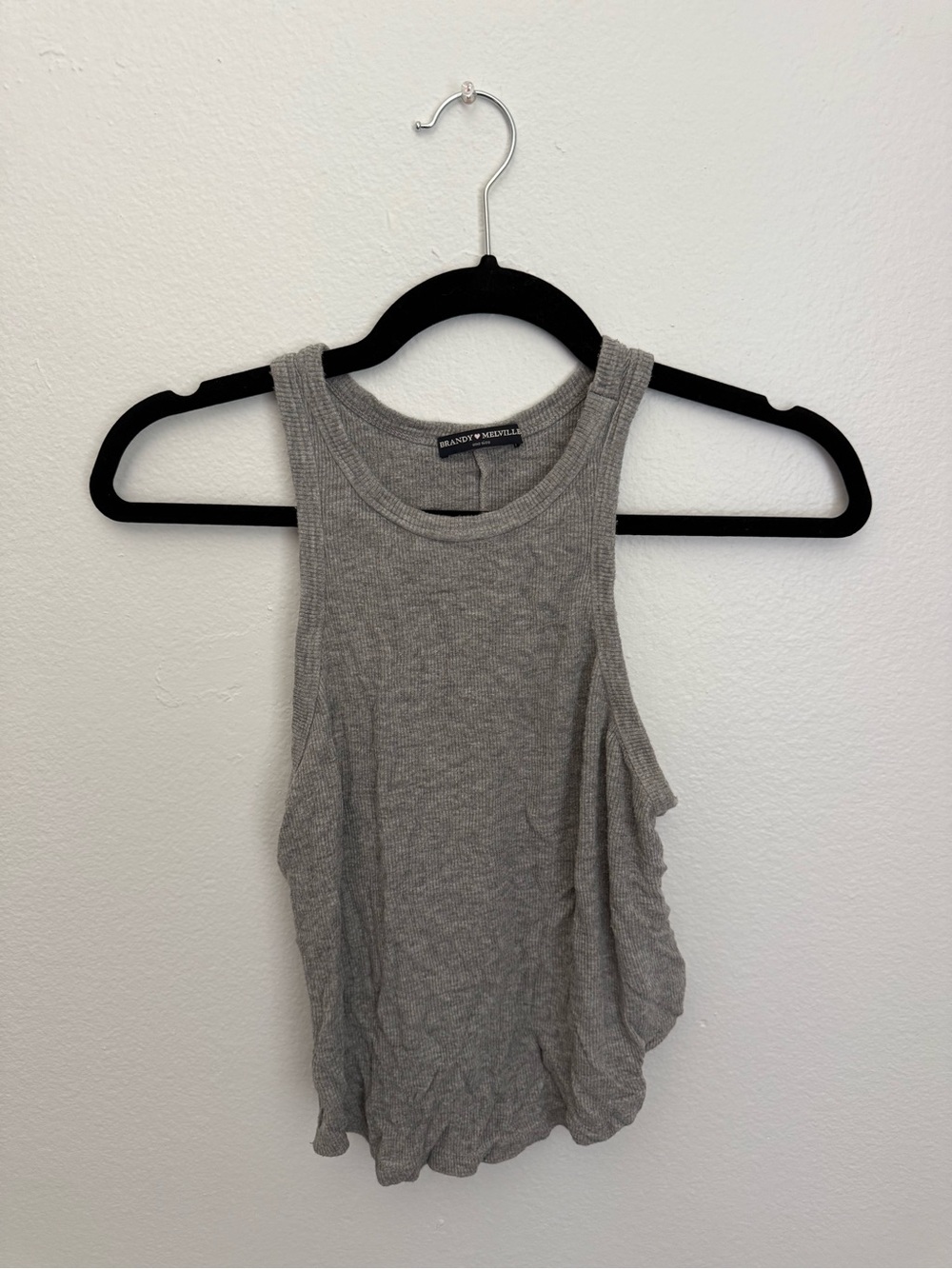 Brandy Melville Heather Gray Ribbed Tank